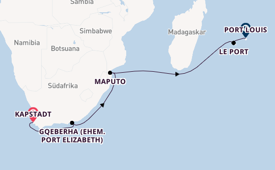 Südliches Afrika ab Kapstadt, Südafrika auf AIDAblu