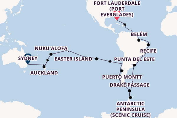 Transpacific from Fort Lauderdale (Port Everglades), Florida, USA with the Volendam