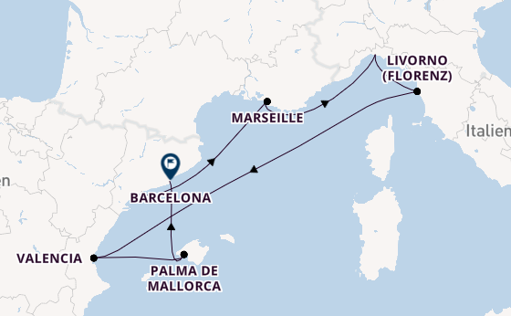 Westliches Mittelmeer ab Tarragona, Spanien auf der MSC Sinfonia