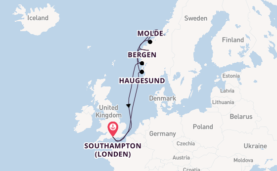 Noorwegen vanaf Southampton (Londen), Engeland met de Celebrity Apex