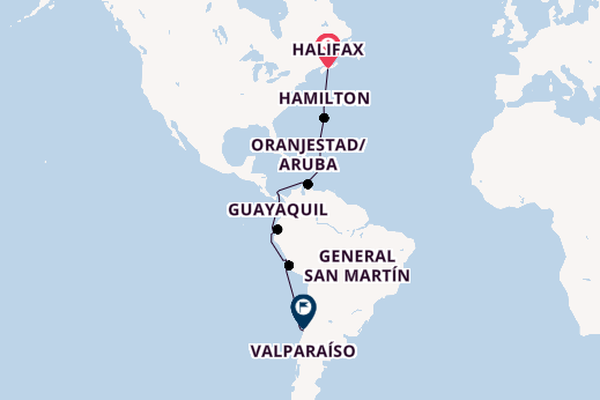 Südamerika ab Halifax, Kanada auf der Seabourn Pursuit