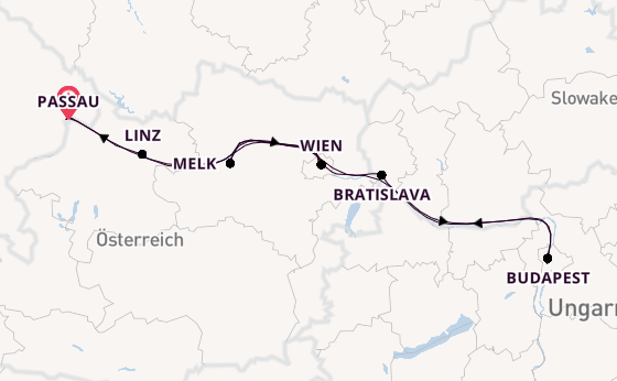 Donau ab Passau, Deutschland auf der Anna Katharina