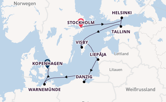 Ostsee ab Stockholm, Schweden auf der Seven Seas Voyager