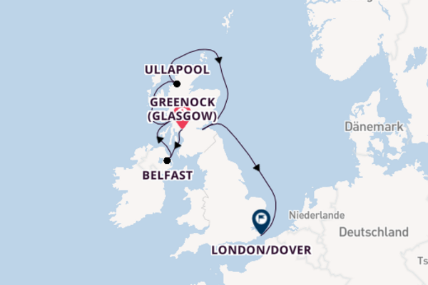 Vereinigtes Königreich ab Greenock (Glasgow), Schottland auf der Seabourn Ovation