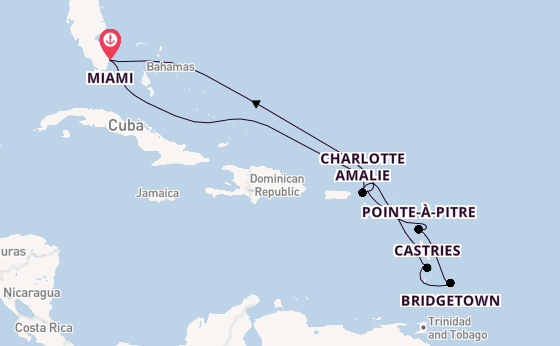 Caribbean from Miami, Florida with the Seven Seas Prestige