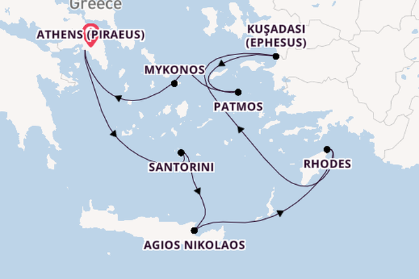 Eastern Mediterranean from Athens (Piraeus), Greece with the Azamara Quest