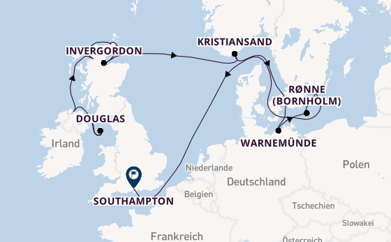 Britische Inseln ab Belfast, Nordirland auf der Vista