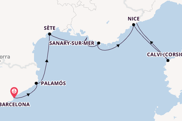 Westelijke Middellandse Zee vanaf Barcelona, Spanje met de Azamara Onward