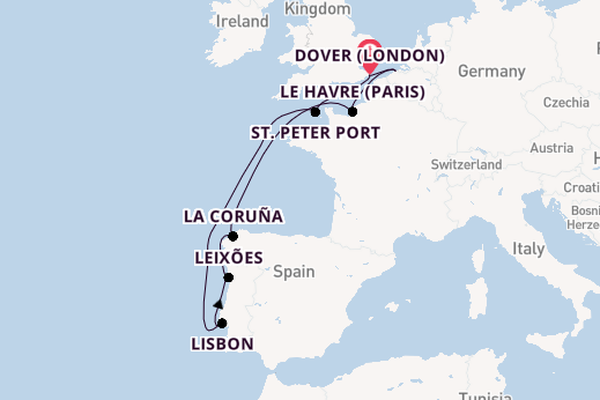 United Kingdom from Dover (London), England, United Kingdom with the Carnival Miracle