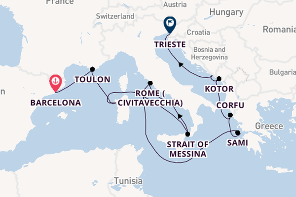 Mediterranean from Barcelona, Spain with the Queen Victoria