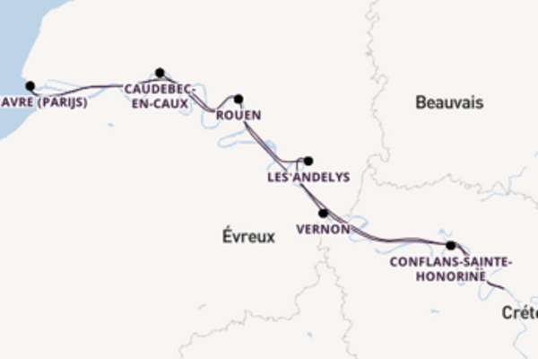 8daagse cruise langs Franse dorpen en steden