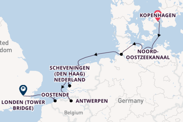 Benelux vanaf Kopenhagen, Denemarken met de Le Laperouse