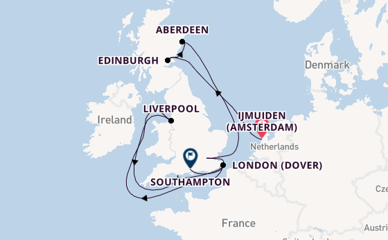 British Isles from Ijmuiden (Amsterdam), Netherlands with the Silver Spirit
