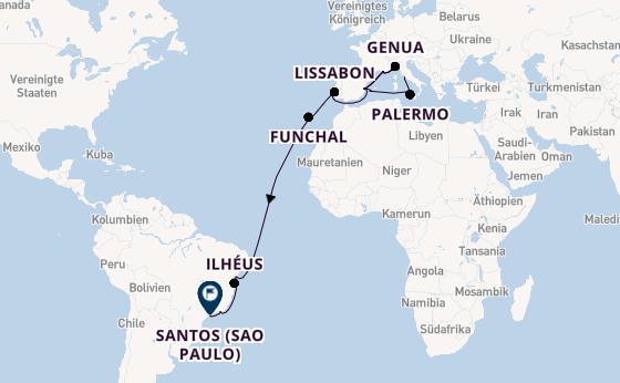 Transatlantik ab Civitavecchia (Rom), Italien auf der MSC Musica