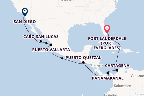 Mittelamerika ab Fort Lauderdale (Port Everglades), USA auf der Eurodam