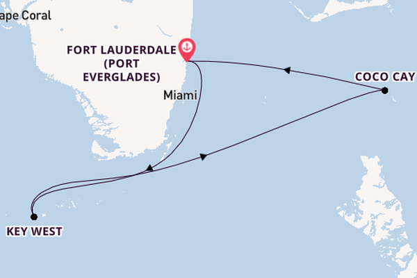 Caribbean from Fort Lauderdale (Port Everglades), Florida, USA with the Celebrity Reflection