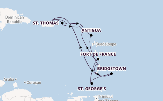 Caribbean vanaf San Juan, Puerto Rico met de Emerald Princess