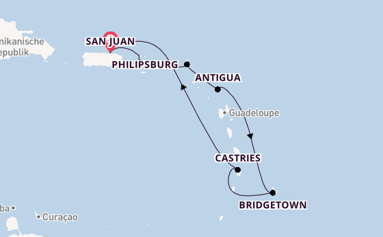 Karibik ab San Juan, Puerto Rico auf der Emerald Princess
