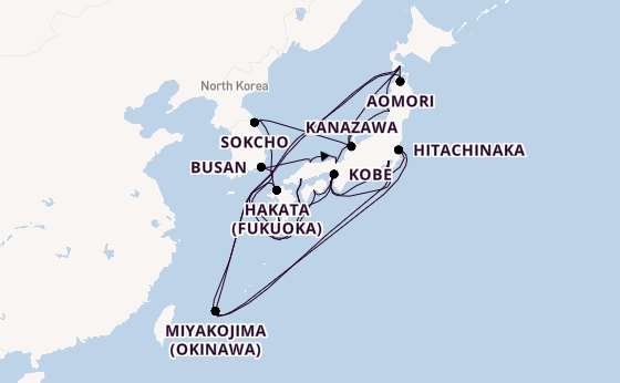 Japan from Tokyo, Japan with the Noordam