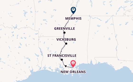 United States from New Orleans, Louisiana, USA with the Viking Mississippi