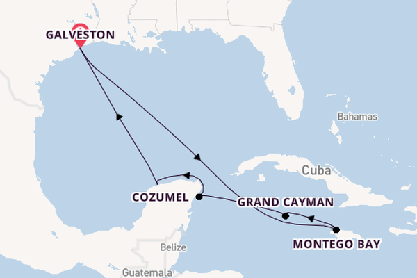 Westelijke Caraïben vanaf Galveston, Verenigde Staten met de Carnival Breeze