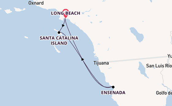 USA West Coast from Long Beach, California, USA with the Carnival Radiance
