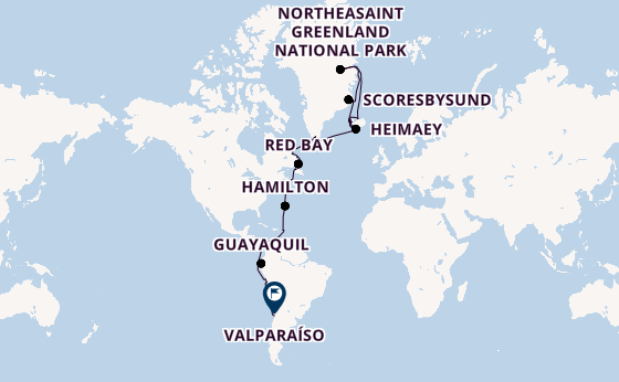 trans-Atlantisch vanaf Reykjavik, IJsland met de Seabourn Pursuit