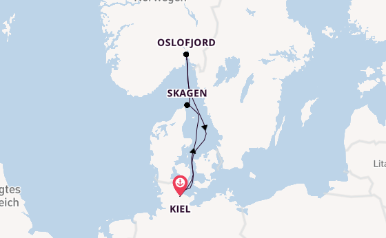 Norwegen ab Kiel auf AIDAnova