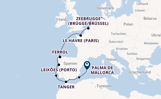 Westliches Mittelmeer ab Hamburg auf der Mein Schiff 7