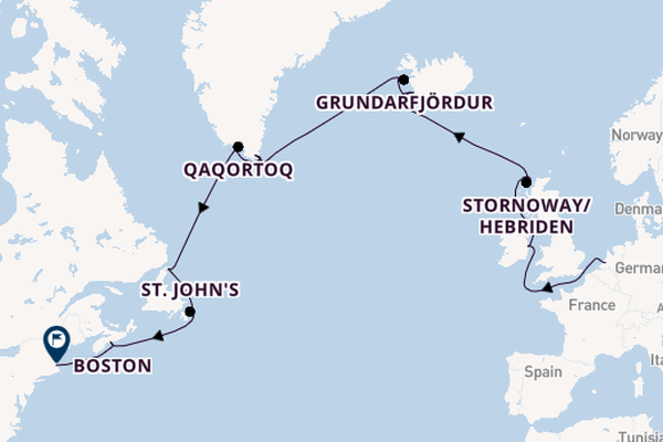 trans-Atlantisch vanaf Rotterdam, Nederland met de Volendam