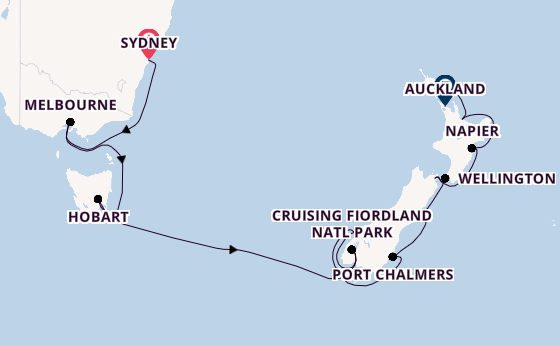 Australia and New Zealand from Sydney, Australia with the Noordam