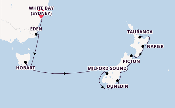 New Zealand from White Bay (Sydney), Australia with the Azamara Pursuit