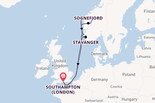 Norway from Southampton, England with the Britannia 