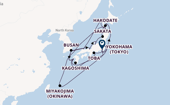 Japan from Tokyo, Japan with the Diamond Princess