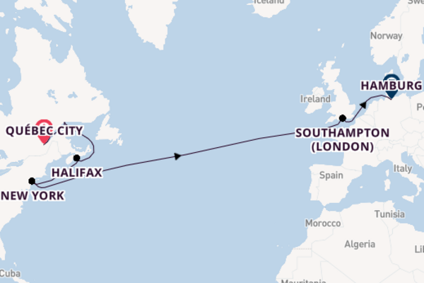 Transatlantic from Québec City, Canada with the Queen Mary 2