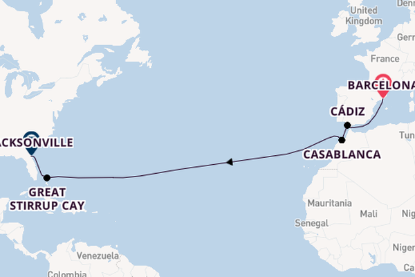 Transatlantic from Barcelona, Spain with the Norwegian Dawn