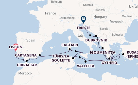 Mediterranean from Lisbon, Portugal with the Allura