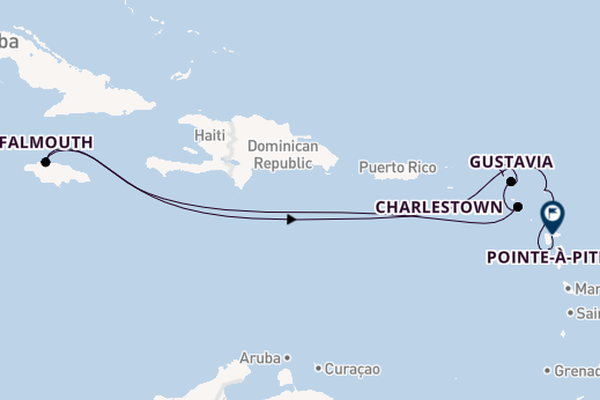 Caribbean vanaf Marigot, St. Maarten, Nederlandse Antillen met de Le Ponant