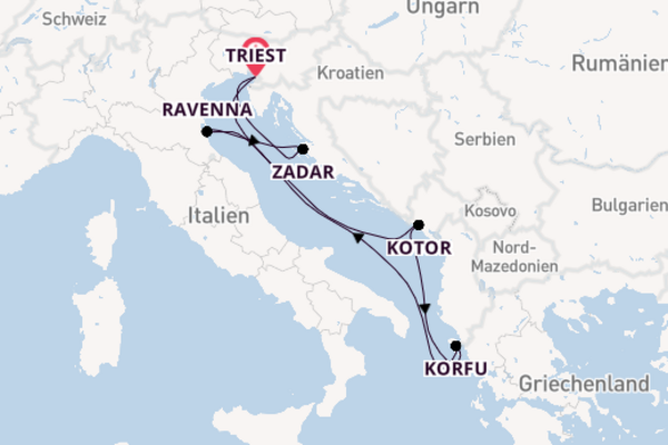 In 8 Tagen nach Triest über Korfu