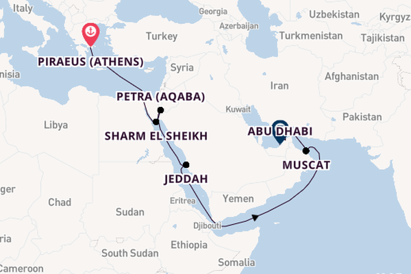 Middle East from Piraeus (Athens), Greece with the Celestyal Journey