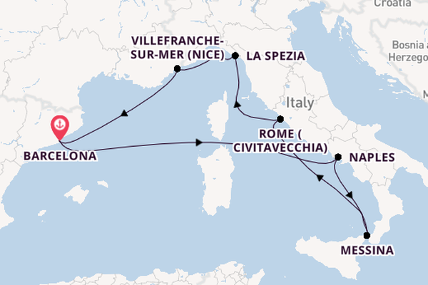 Western Mediterranean from Barcelona, Spain with the Celebrity Xcel