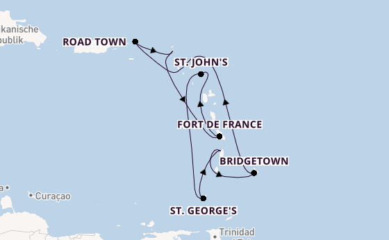 Südliche Karibik ab Basseterre, St. Kitts auf der Iona