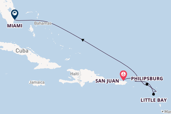 Caribbean vanaf San Juan, Puerto Rico met de EXPLORA I
