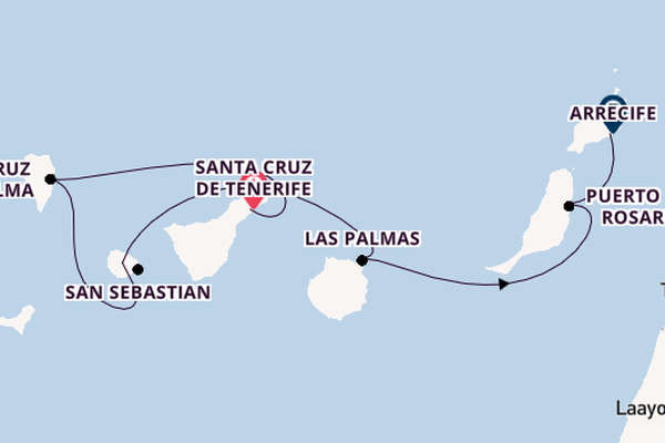 Canary Islands from Santa Cruz de Tenerife, Spain with the La Belle des Oceans