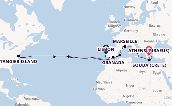 Transatlantic from Athens (Piraeus), Greece with the Viking Neptune