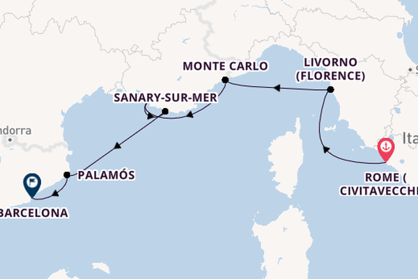 Western Mediterranean from Rome (Civitavecchia), Italy with the Azamara Journey