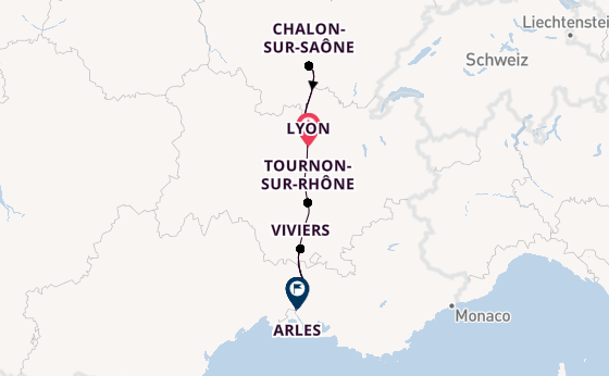 Rhône ab Lyon, Frankreich auf der VIVA VOYAGE