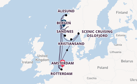 Norway from Amsterdam, Netherlands with the Rotterdam