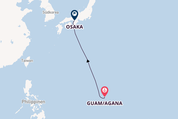 Japan ab Guam/Agana, USA auf der Le Soléal