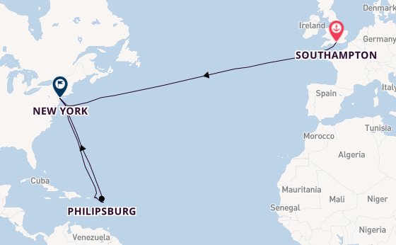 Transatlantic from Southampton, England with the Queen Mary 2
